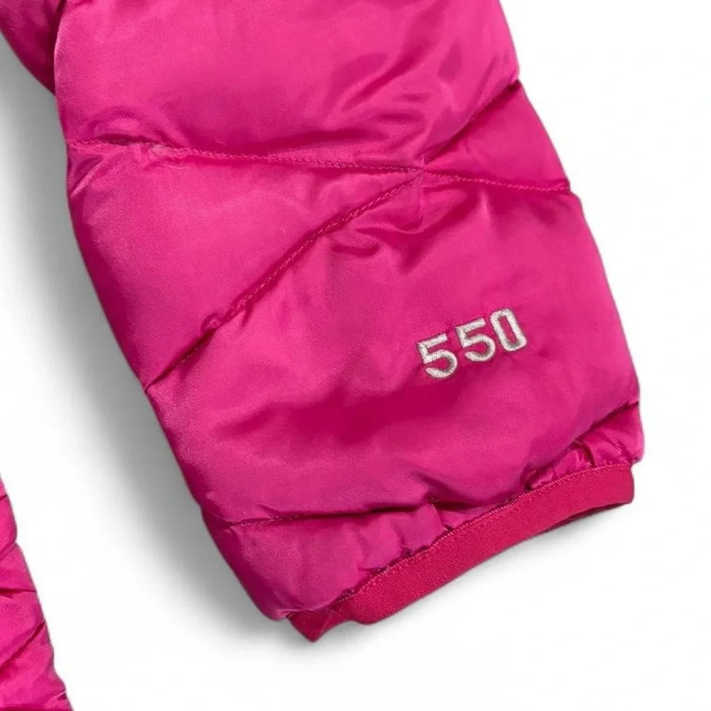 Y2K Kids The North Face 550 Diamond Quilted Satin Finish Puffer Jacket in Pink